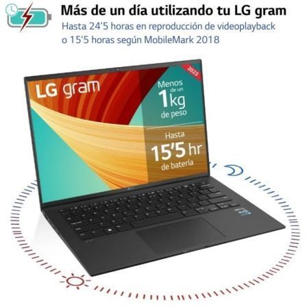 LG Gram 14Z90S-G.AD78B Portátil 14" IPS, Intel Core Ultra 7-155H, 32GB RAM, 1TB SSD NVMe, Windows 11 Home, Ultraligero, 72 Wh